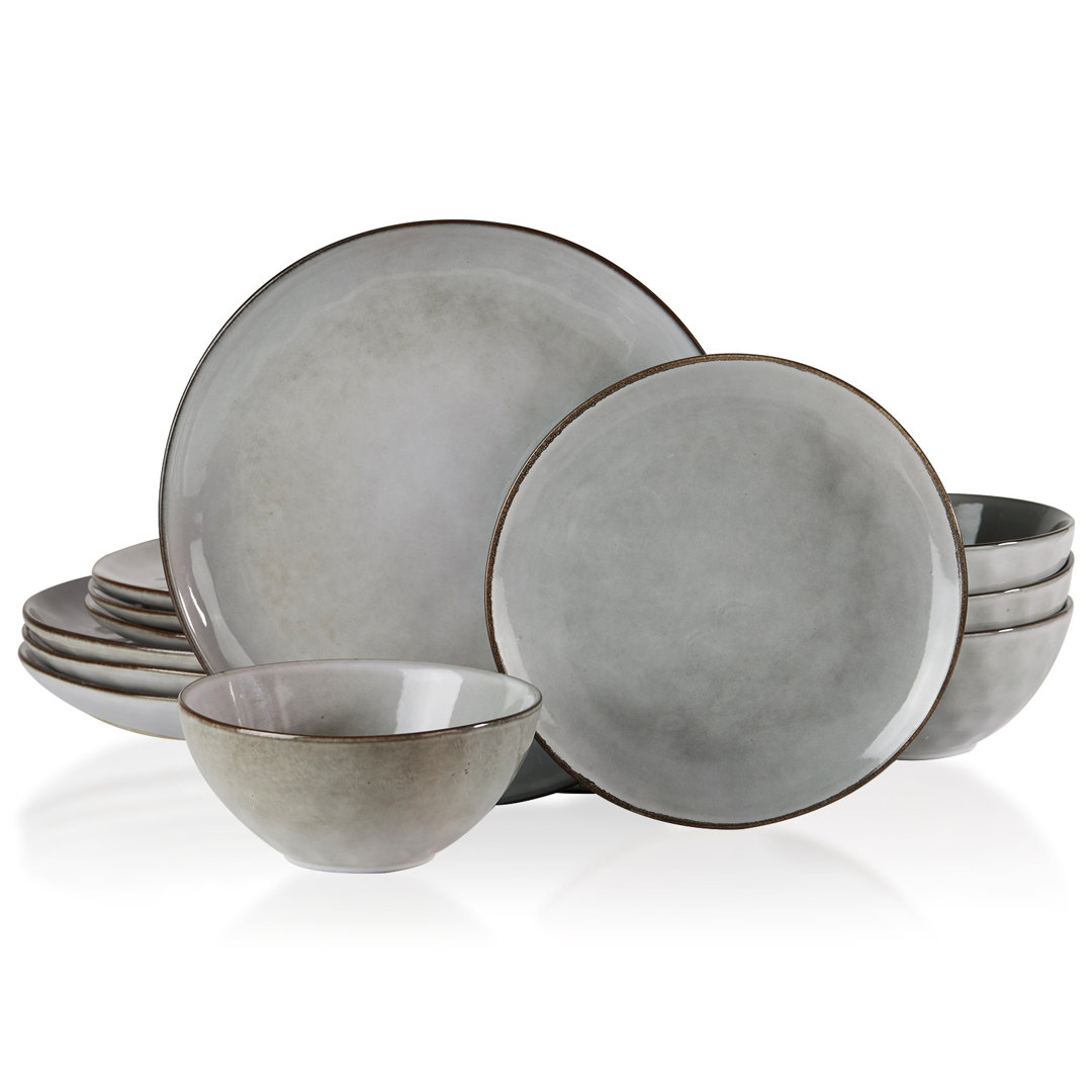 Leny 12-Piece Stoneware Dinnerware Set - Service for 4